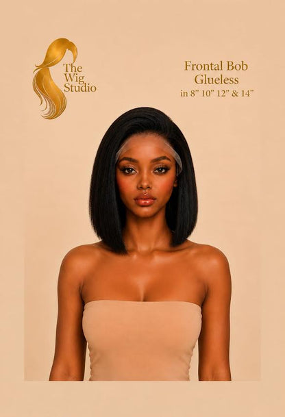 Frontal Bob Glueless Brazilian Human Hair Wig (8" - 14")