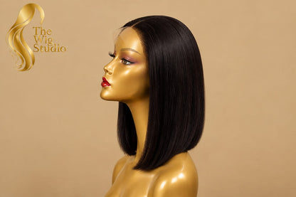 Frontal Bob Glueless Brazilian Human Hair Wig (8" - 14")
